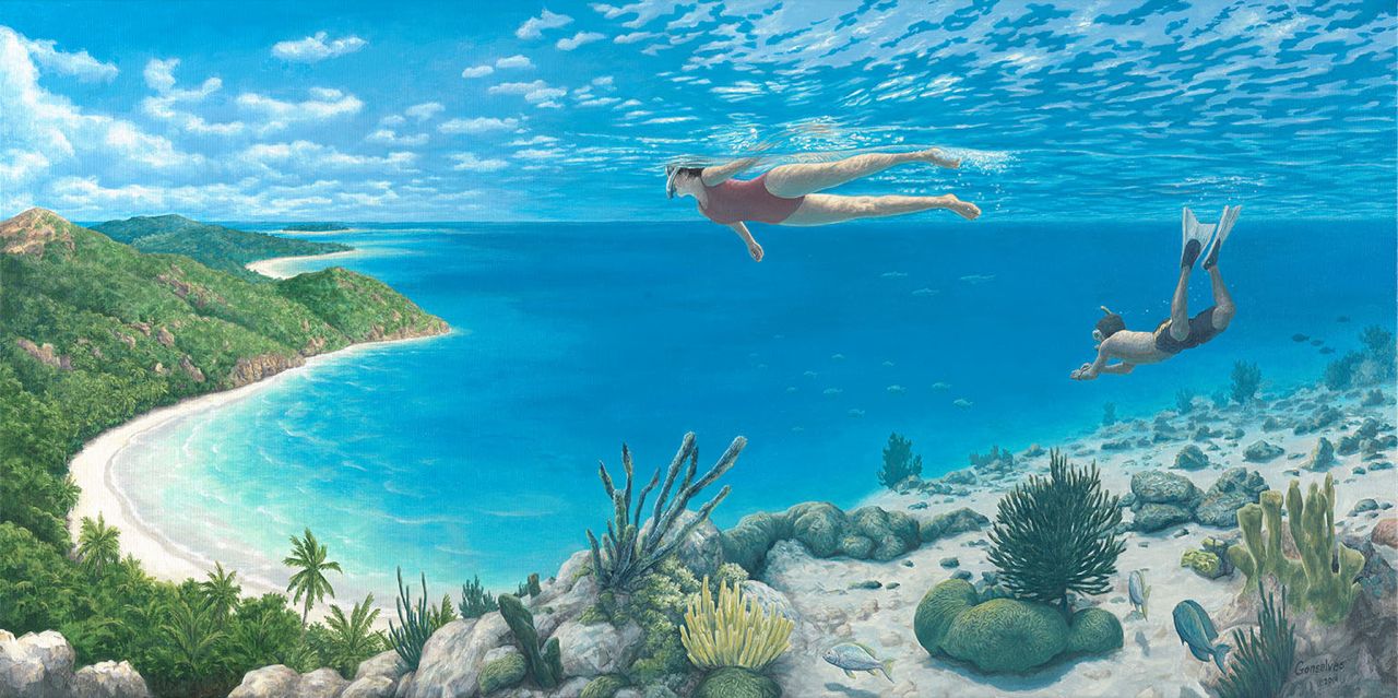 Beyond the Reef by Rob Gonsalves | An Optical Illusion